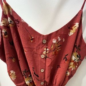 Floral maxi dress button up top with tie belt- as u wish